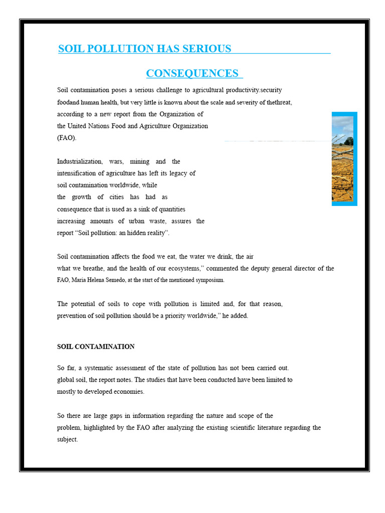 Soil Pollution Has Serious Consequences | PDF | Pollution | Agriculture