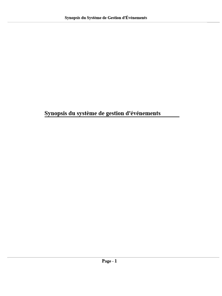 Système de Gestion d'Événements Efficace PDF Bases de données — free download
