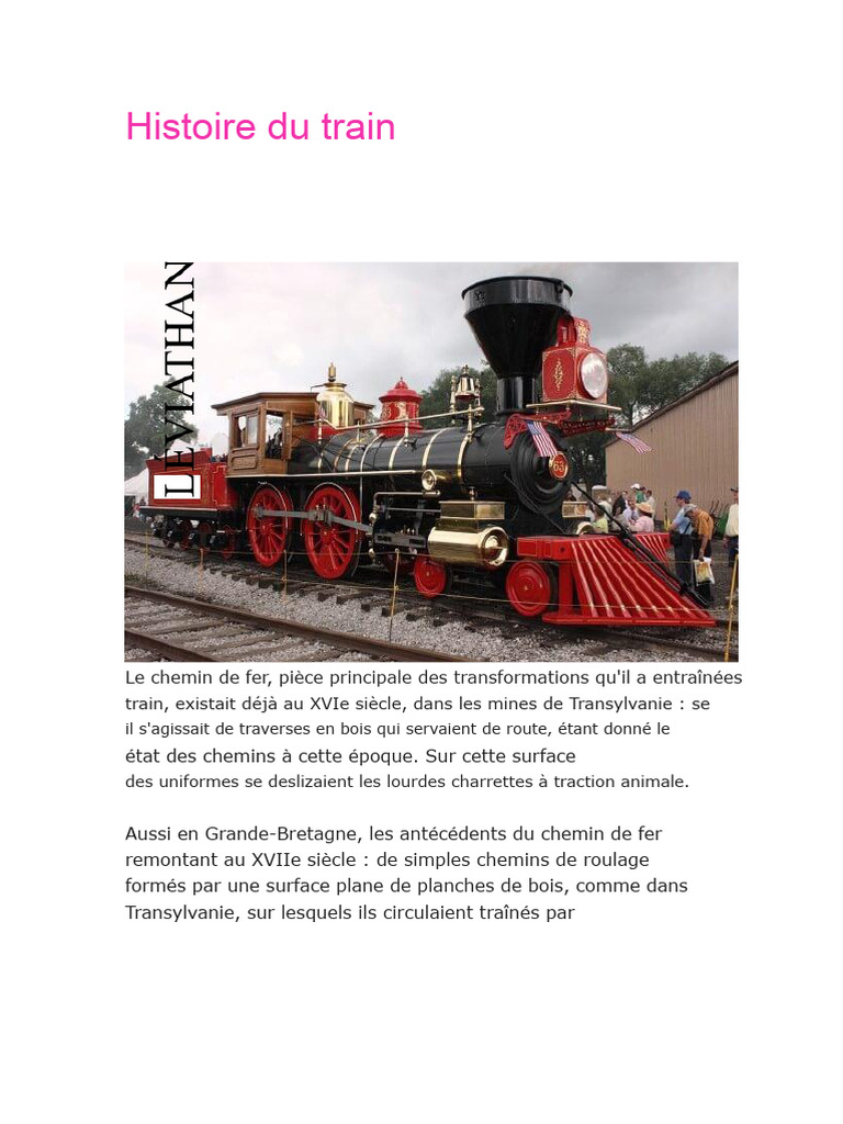 Histoire de l'invention du train | PDF | Transport ferroviaire ...