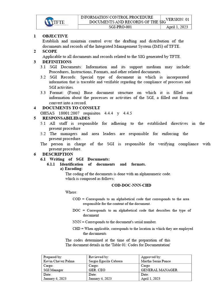 Document and Record Control Procedure | PDF | Document | Computing