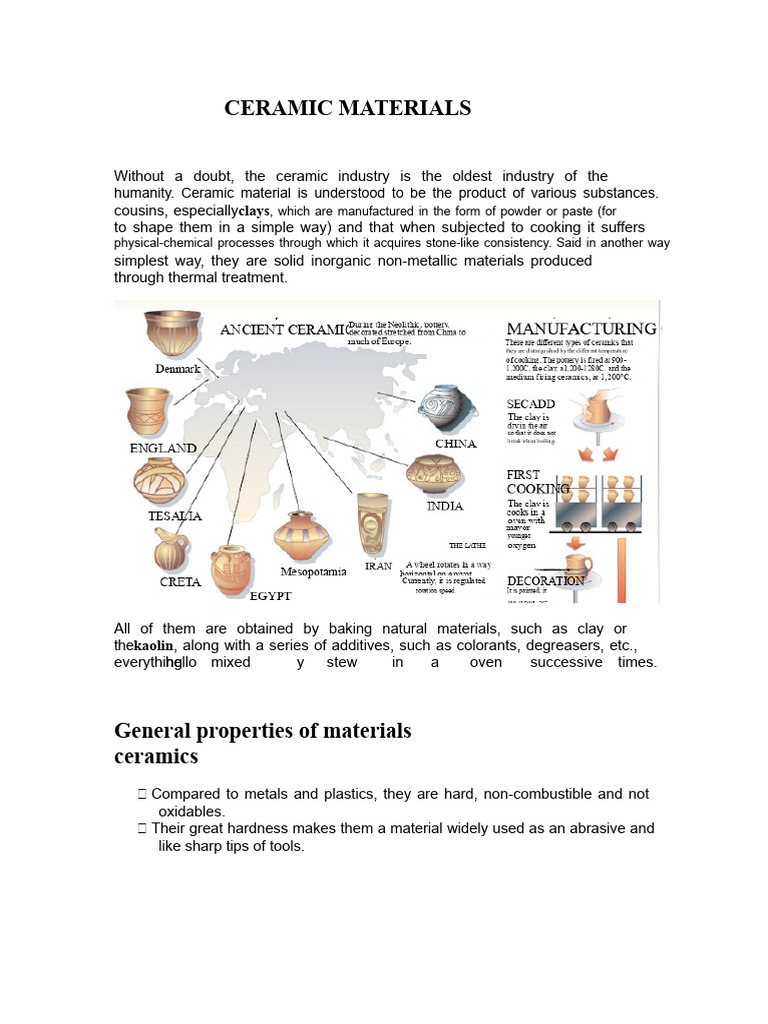 Overview of Ceramic Materials and Processes | PDF | Ceramics | Solid