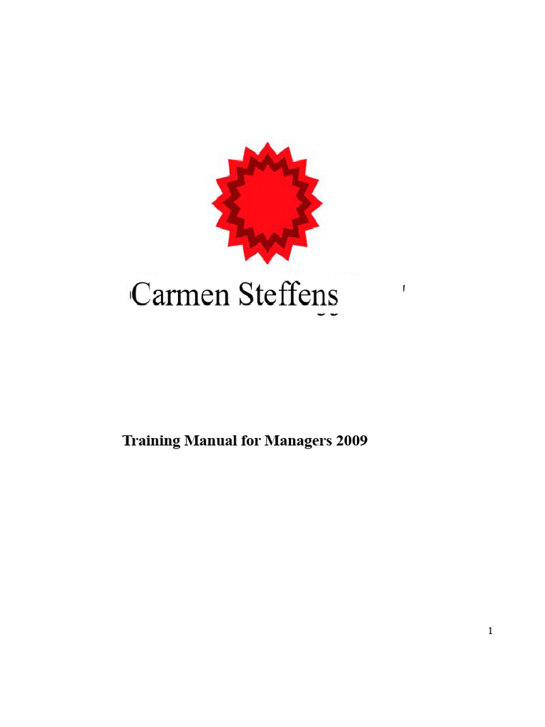 2009 Manager Training Manual Overview | PDF | Self Esteem | Sales