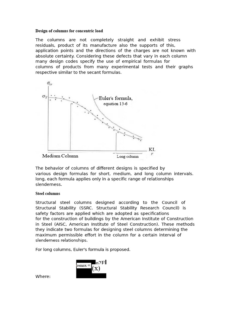 Calculating Concentrated Load on Columns | PDF | Bending | Buckling