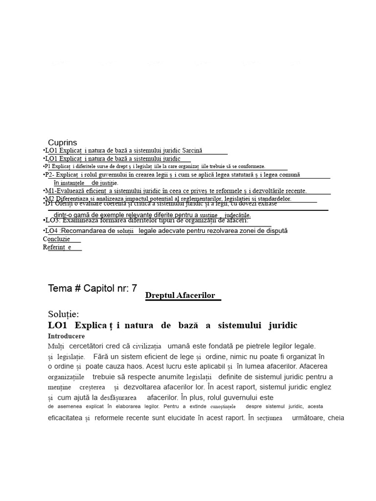 Cuprins: Tema # Capitol NR: 7 | PDF