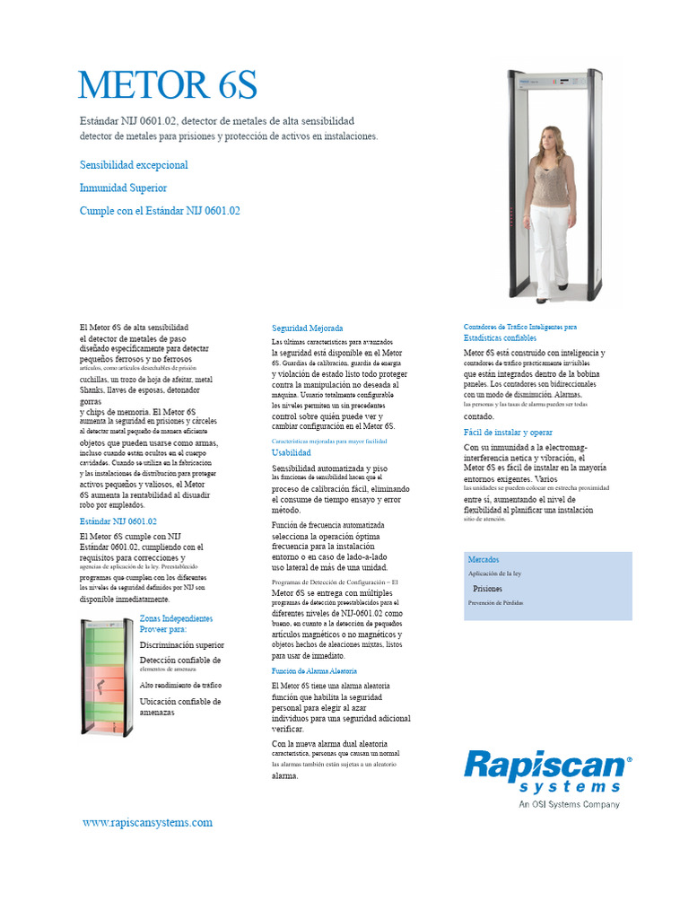 Detector Metor 6S: Seguridad Avanzada NIJ | PDF | Ingenieria Eléctrica