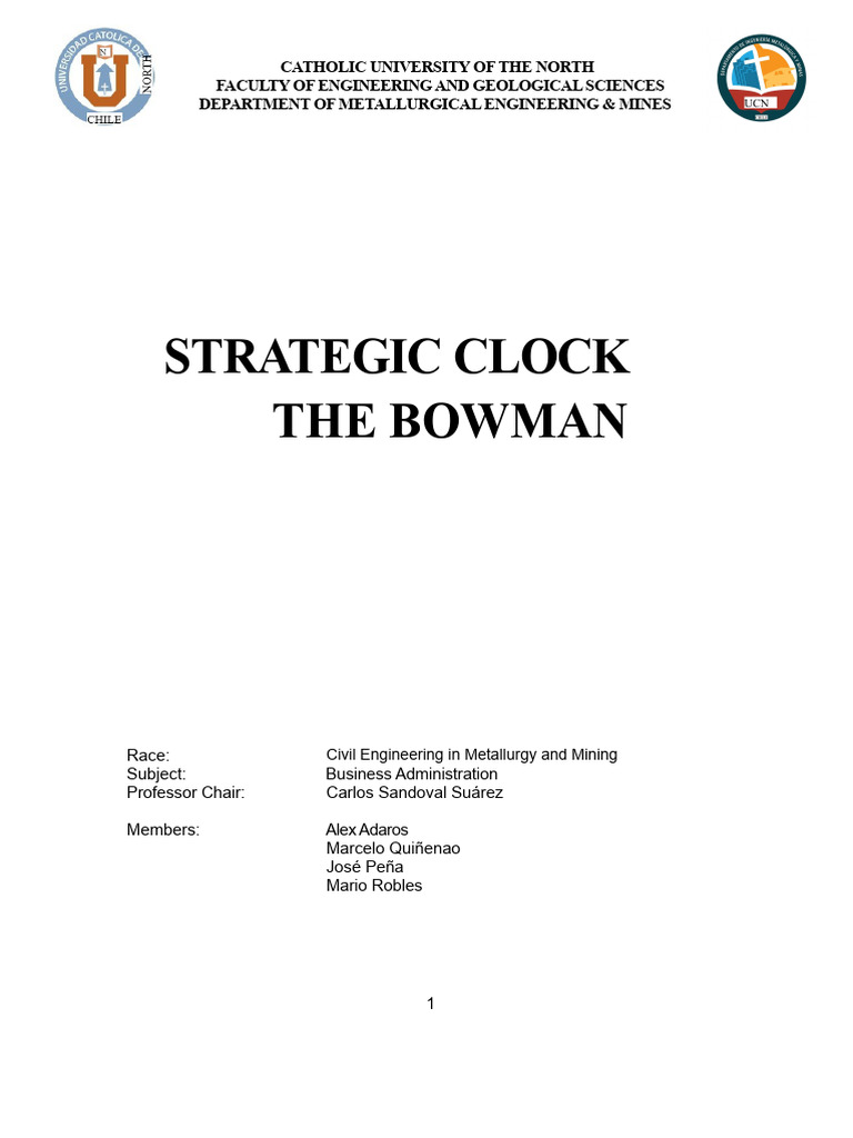 Bowman's Strategic Clock Explained | PDF | Prices | Business Economics