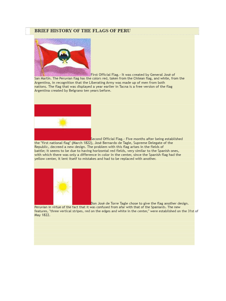 History of Peru's National Flags | PDF | Heraldry | South America