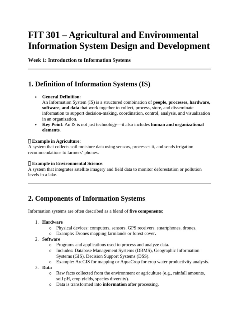 Agricultural and Environmental IS Overview | PDF | Agriculture ...
