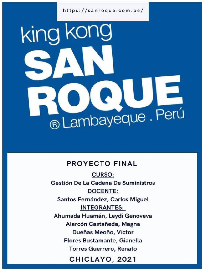 Final Report San Roque | PDF | Logistics | Supply Chain