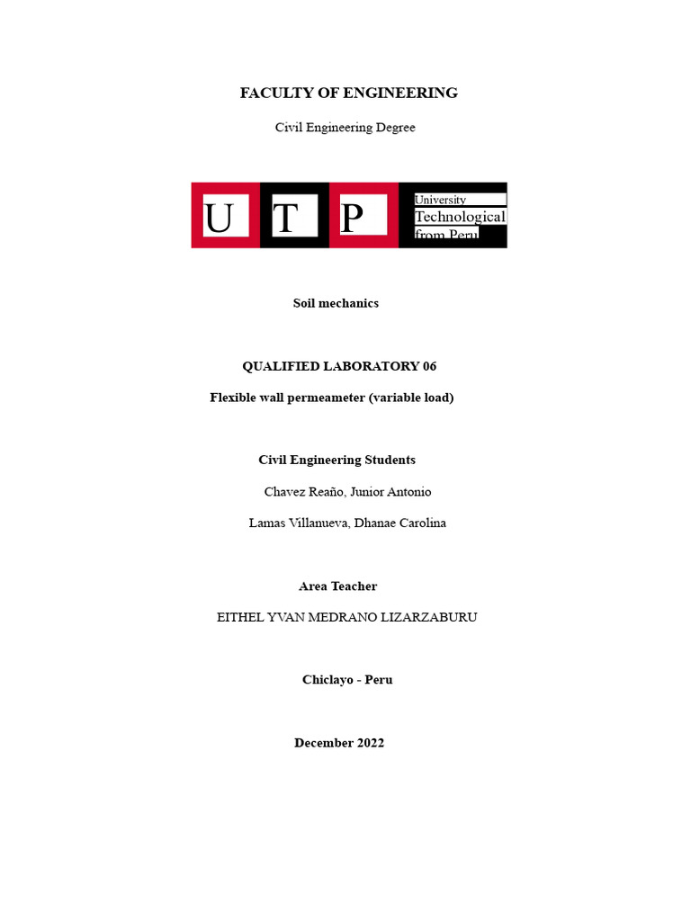 Flexible Wall Permeameter Test | PDF | Applied And Interdisciplinary ...