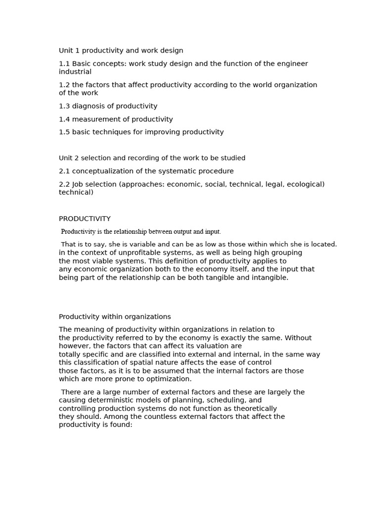 Enhancing Productivity: Techniques & Factors | PDF | Inventory | Lean ...