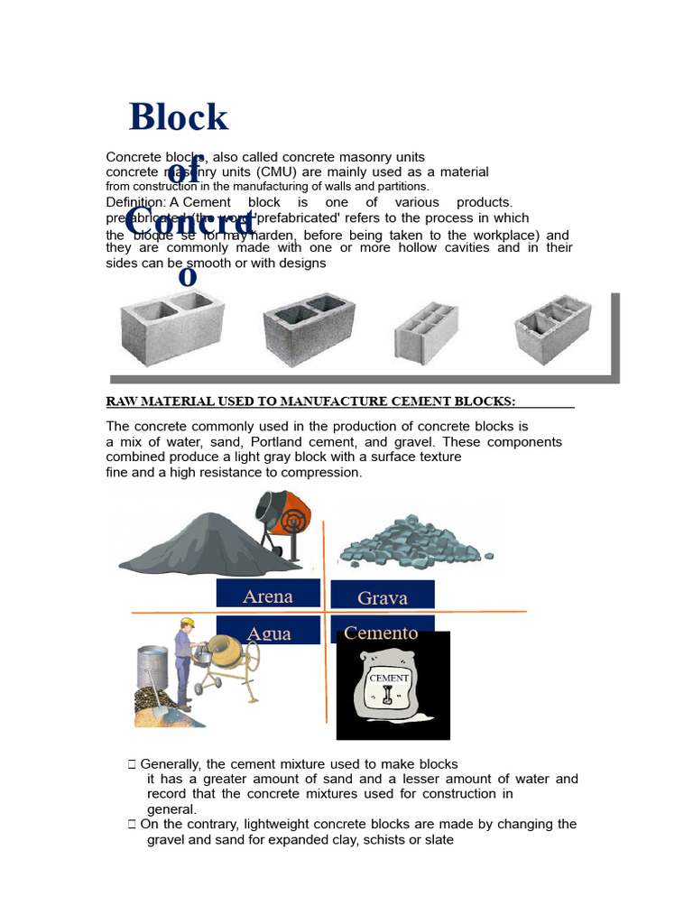 Concrete Blocks or Also Called | PDF | Concrete | Cement