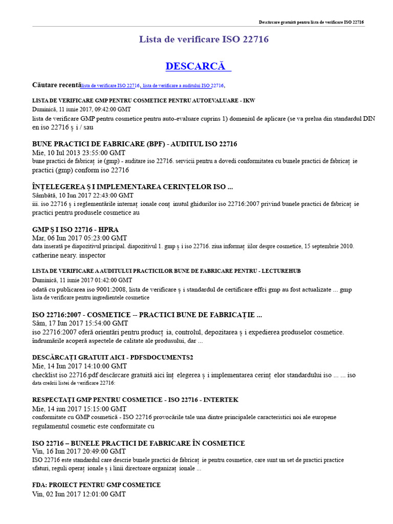 Lista de Verificare CPKB | PDF