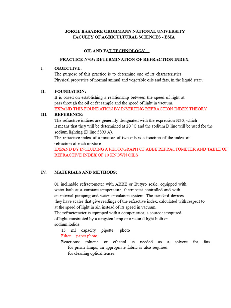 3 Practice No. 03 Determination of Refraction Index | PDF | Refractive ...
