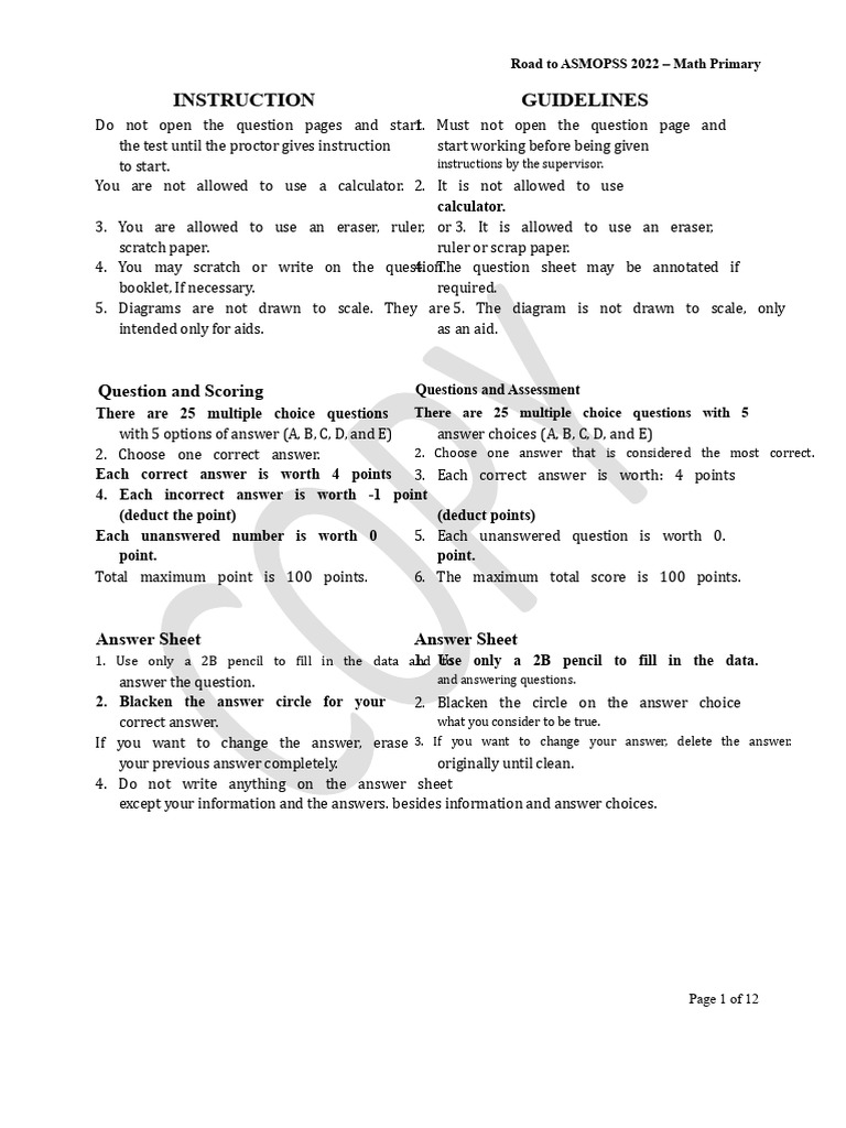ASMOPSS 2022 Math Guidelines | PDF | Rectangle | Elementary Geometry