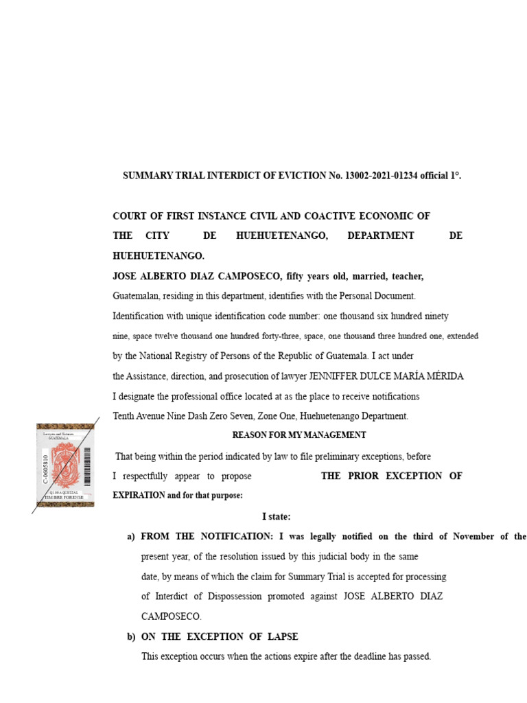 Response To Eviction Injunction | PDF | Injunction | Lawsuit
