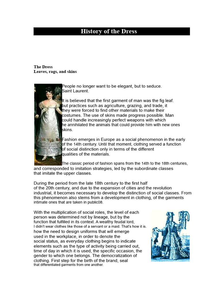 Evolution of Fashion Through History | PDF | Clothing | Dress