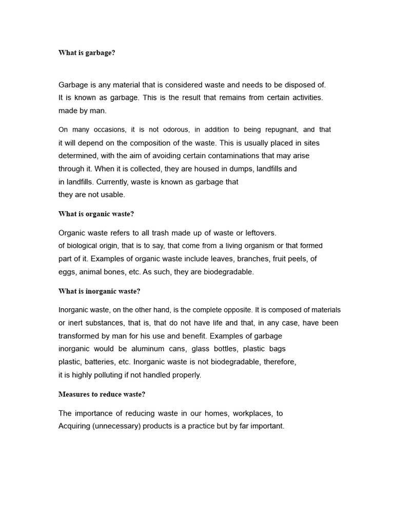 What Is Garbage? | PDF | Waste | Municipal Solid Waste