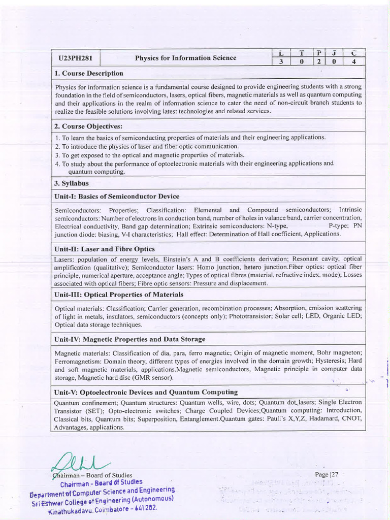 PIS Syllabus | PDF