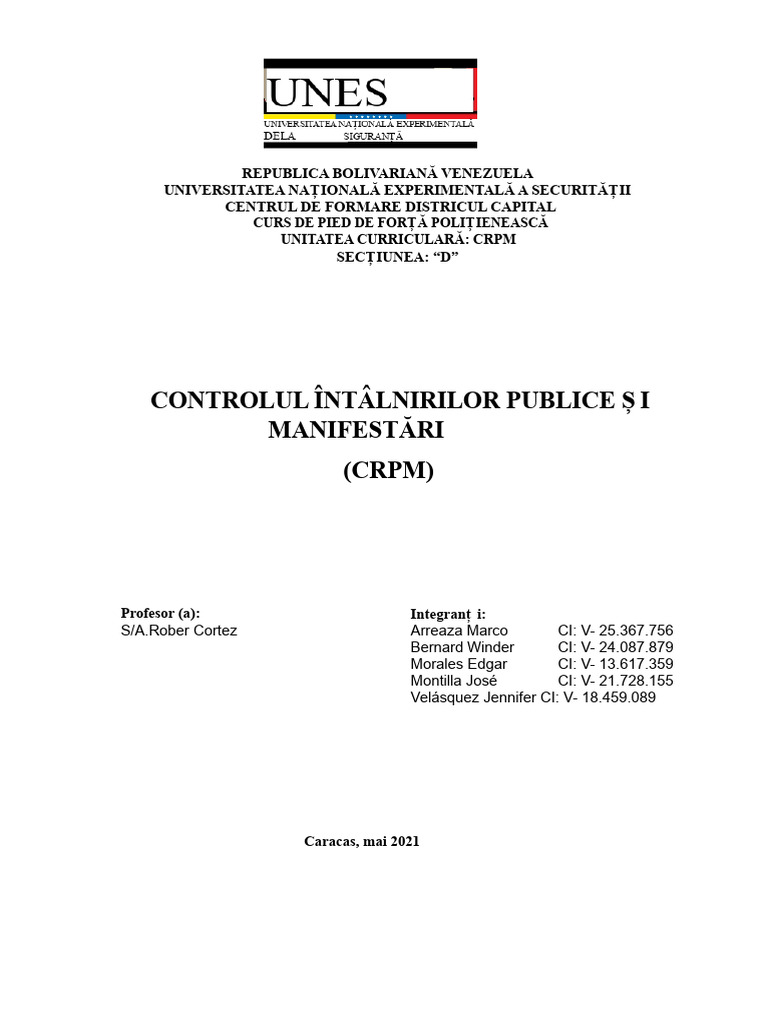 Eseu CRPM, Grupul 6 Secțiunea D | PDF