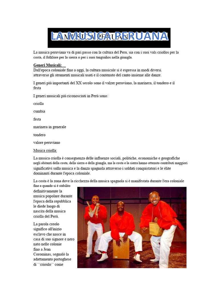 La Musica Peruviana | PDF