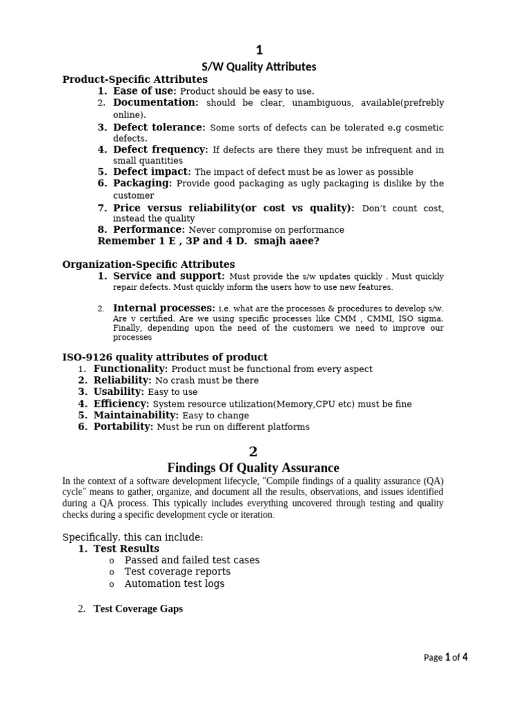 Software Quality Attributes Overview | PDF | Automation | Quality Assurance