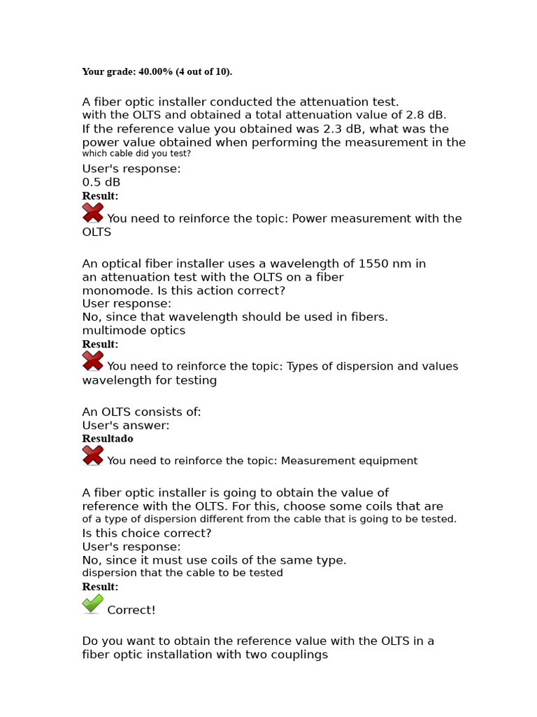 Fiber Optic Testing: OLTS & OTDR Guide | PDF | Fiber Optic ...
