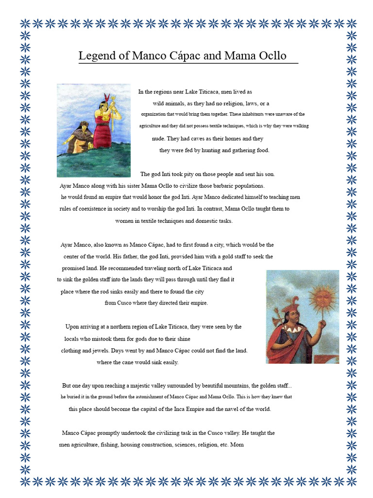 Legend of Manco Cápac and Mama Ocllo | PDF | Inca Empire