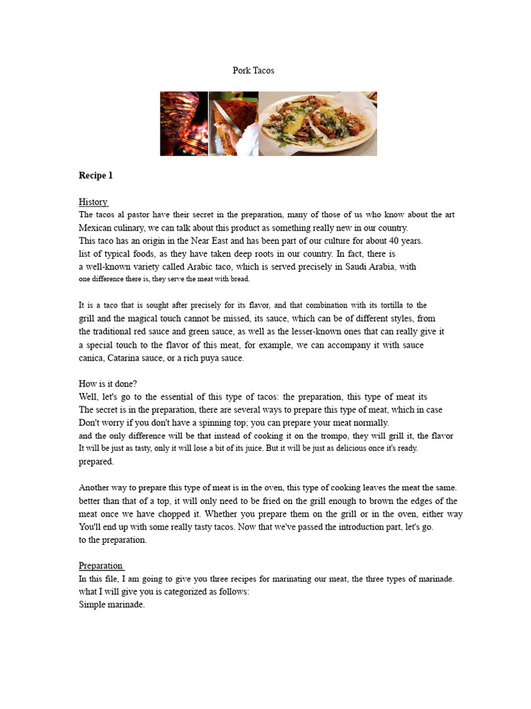 Understanding Tacos al Pastor Meat | PDF | Food And Drink Preparation ...