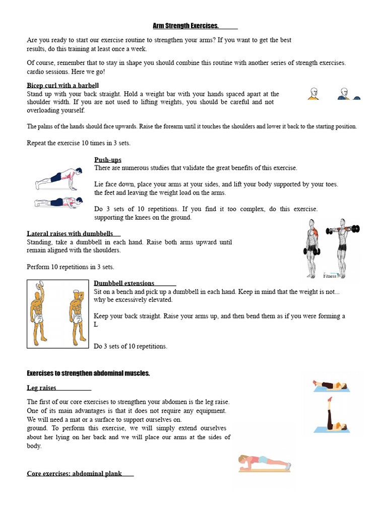 Arm Strength Exercises | PDF | Strength Training | Team Sports