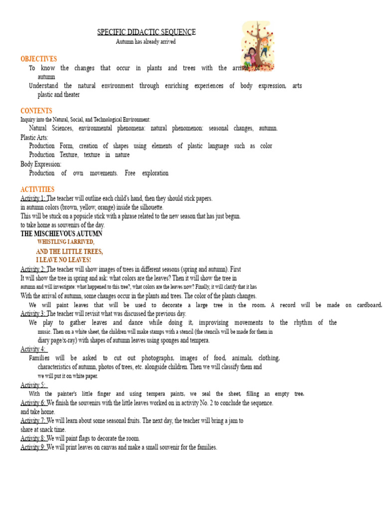 Autumn Didactic Sequence for Kids | PDF | Paintings