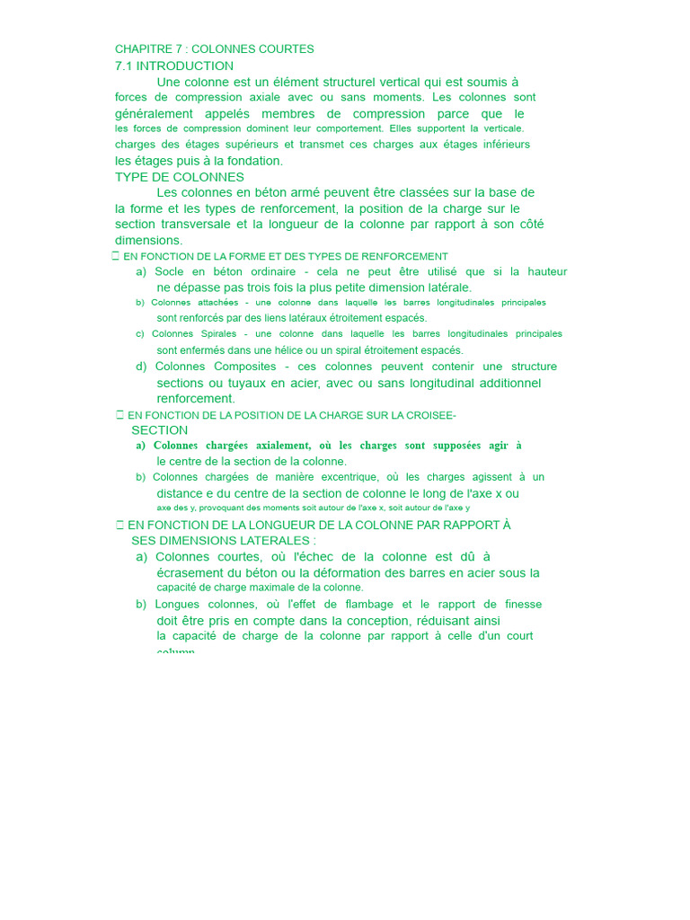 Types et conception des colonnes courtes | PDF | Béton armé ...