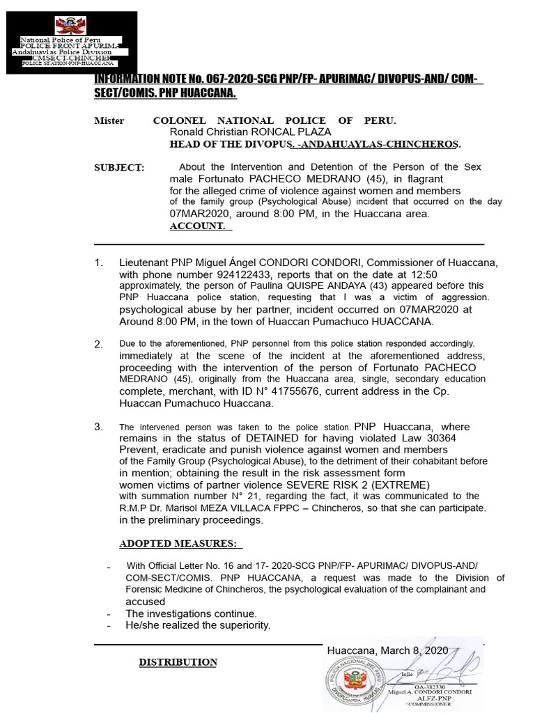 Information Note On Domestic Violence | PDF | Psychological Abuse ...