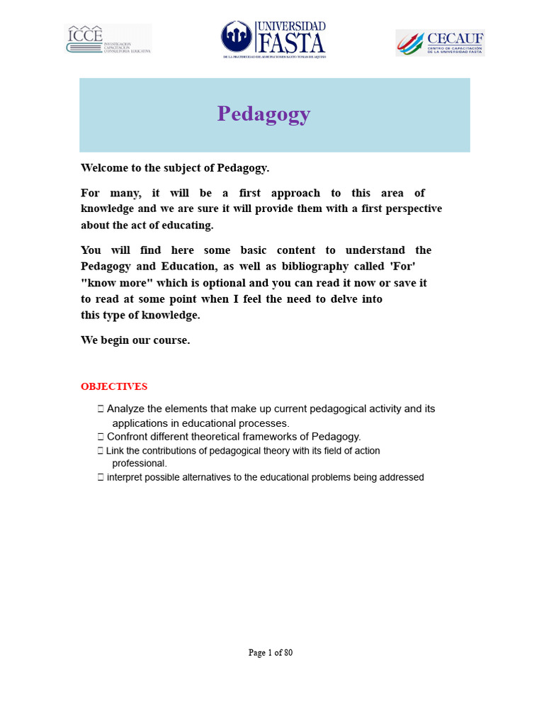 Introduction to Pedagogy and Education | PDF | Pedagogy | Science