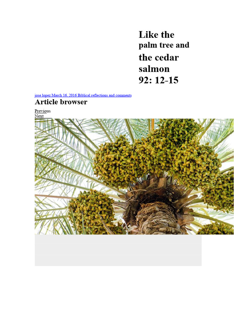 Like The Palm Tree and The Cedar. | PDF | Trees