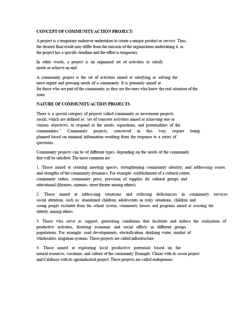 Understanding Community Action Projects | PDF | Knowledge | Theory