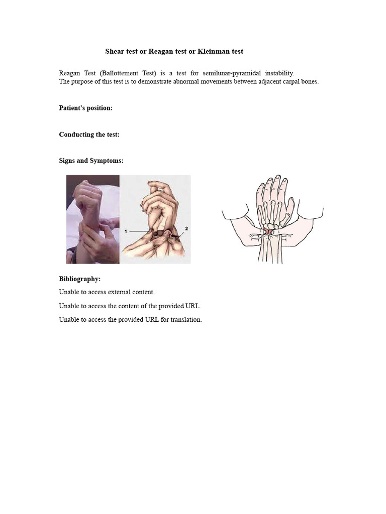 Shear Test or Reagan Test or Kleinman Test | PDF