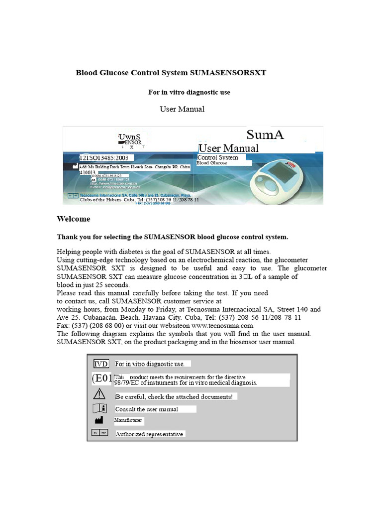 Glucose Meter User Manual | PDF | Hyperglycemia