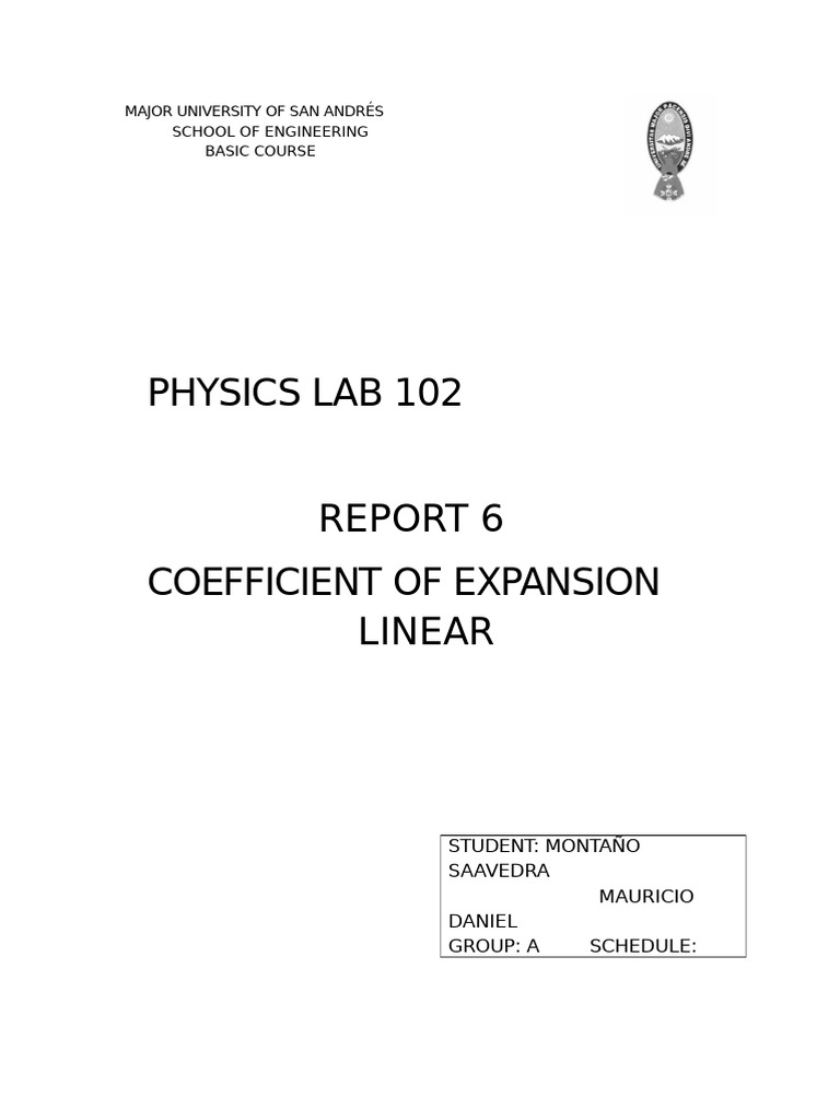 6 Coefficient of Linear Expansion | PDF | Thermal Expansion ...