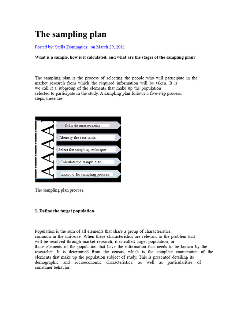 Sampling Plan Process Explained | PDF | Sampling (Statistics) | Sample ...