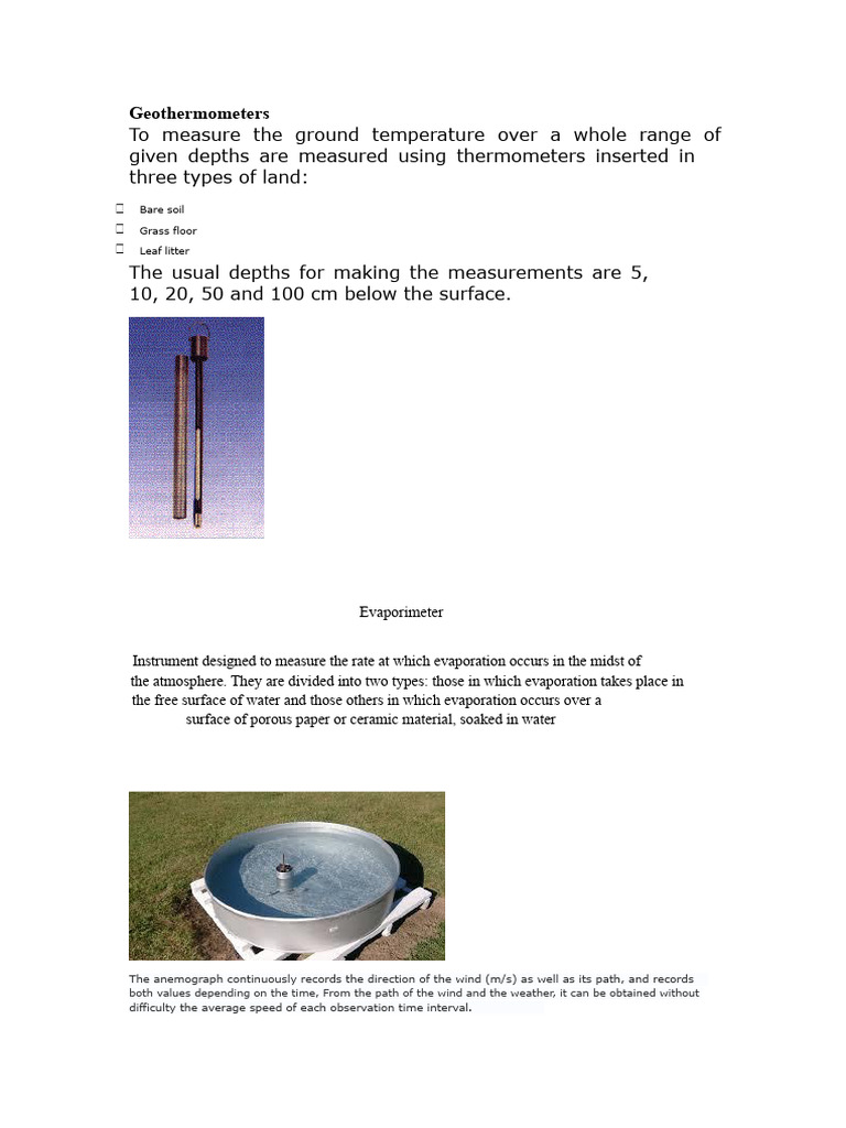 Meteorological Instruments Overview | PDF | Humidity | Meteorology