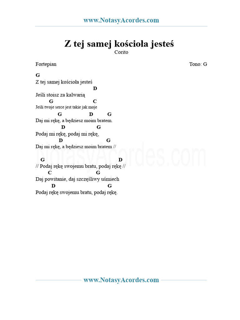 Z Tej Samej Kościoła, Ty Jesteś Chór. | PDF