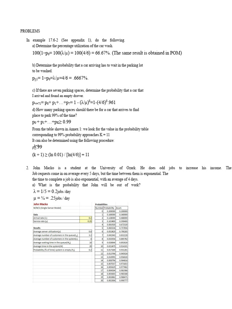 Solved Queue Problems With POM 3 | PDF | Applied Mathematics