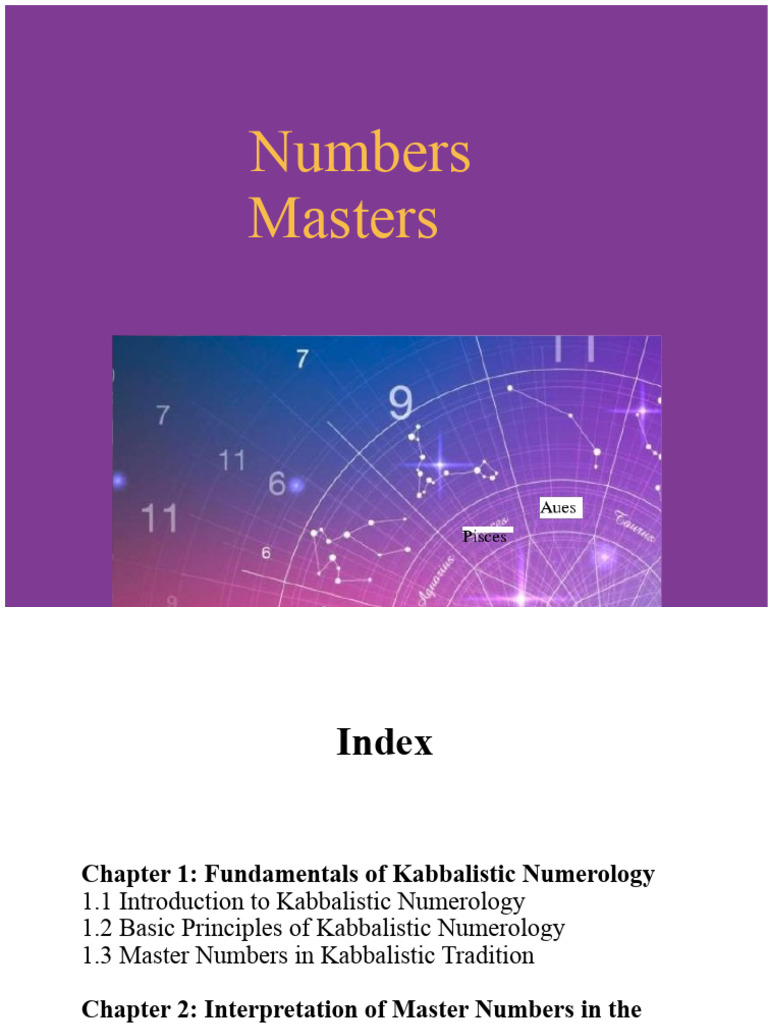 Kabbalistic Numerology: Master Numbers Explained | PDF | Kabbalah ...