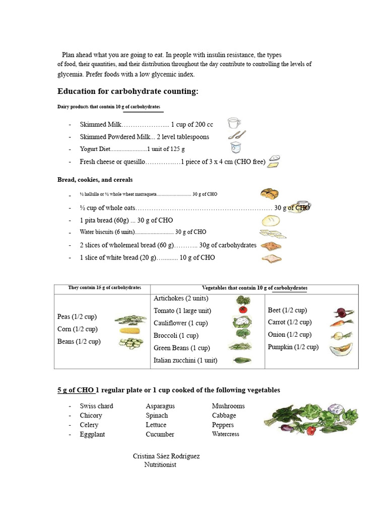 Insulin Resistance Diet Guide: Carbohydrate Counting | PDF | Foods ...