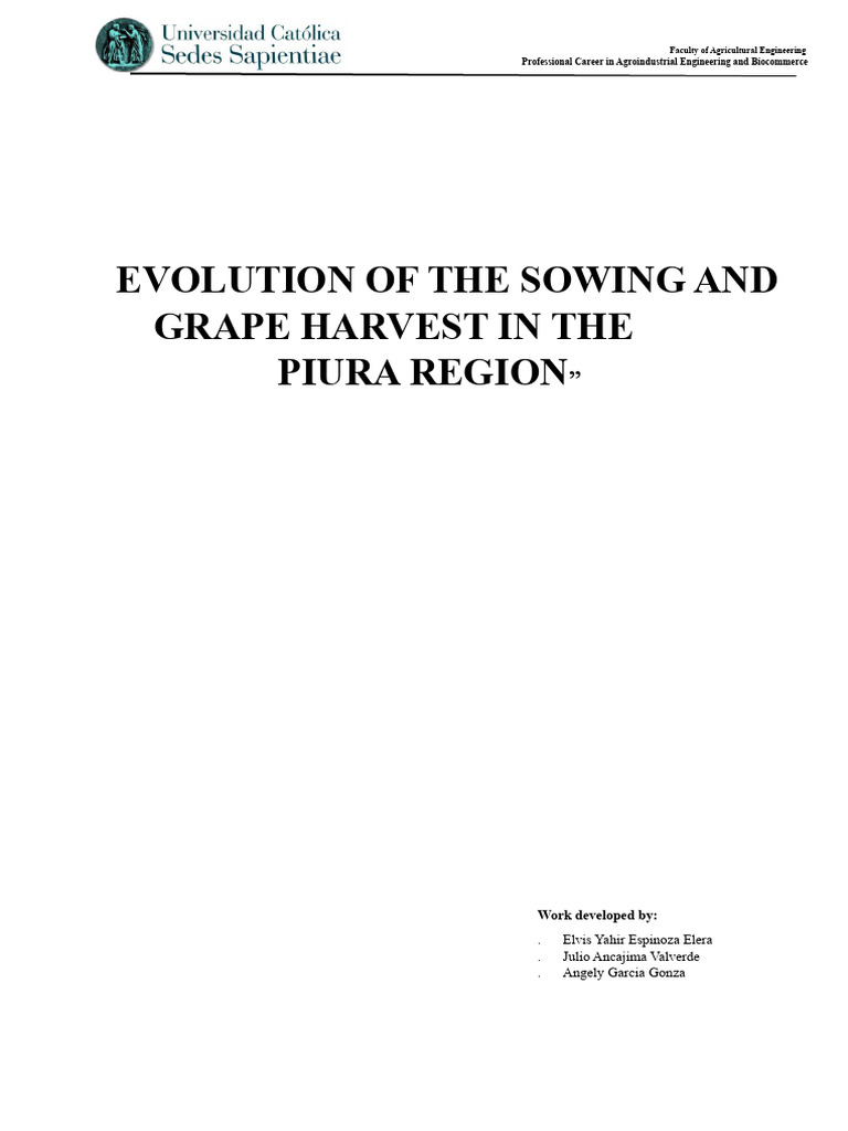 Grape Harvest Evolution in Piura Region | PDF | Grape | Agriculture
