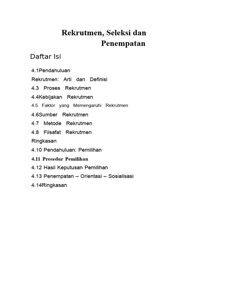 Proses Rekrutmen dan Seleksi Karyawan | PDF