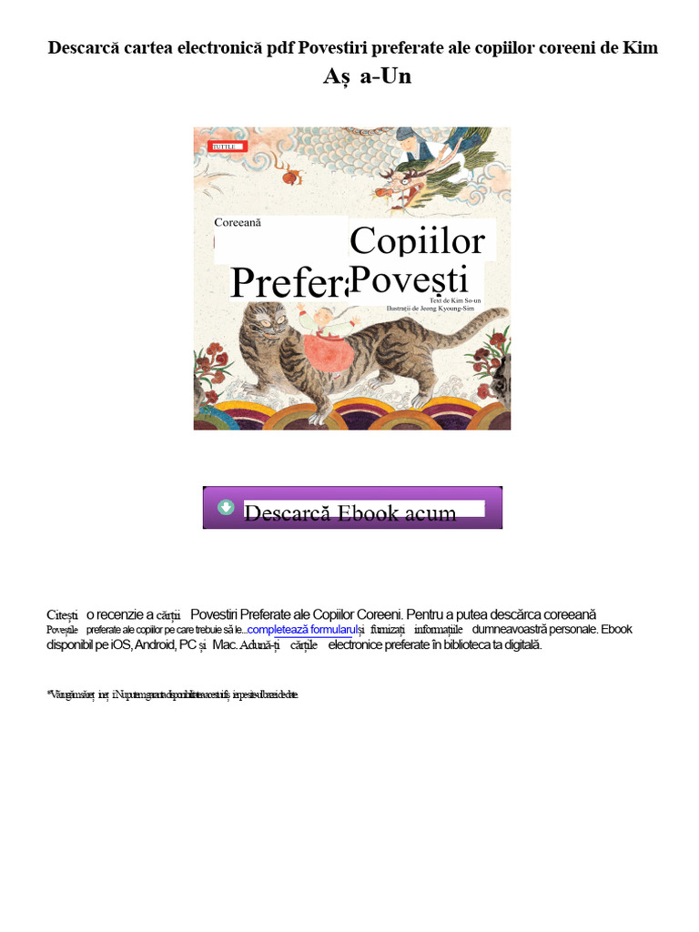 Povestirile Preferate Ale Copiilor Coreeni PDF | PDF