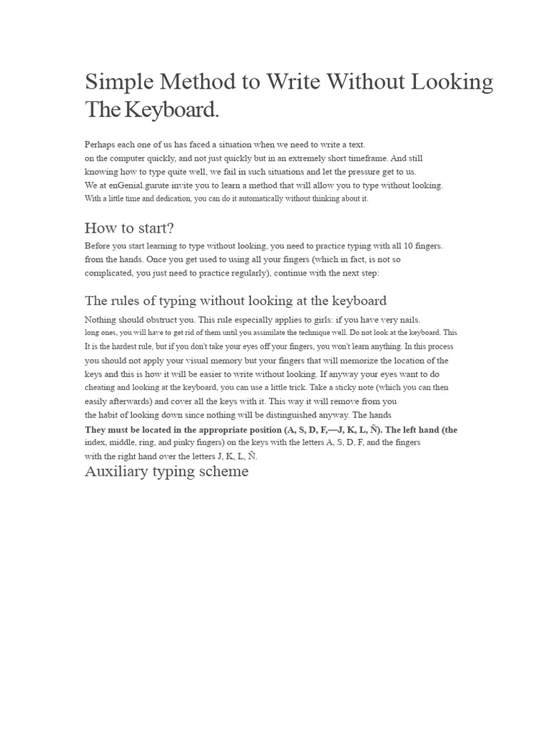 Master Typing Without Looking | PDF | Computer Keyboard | Hand