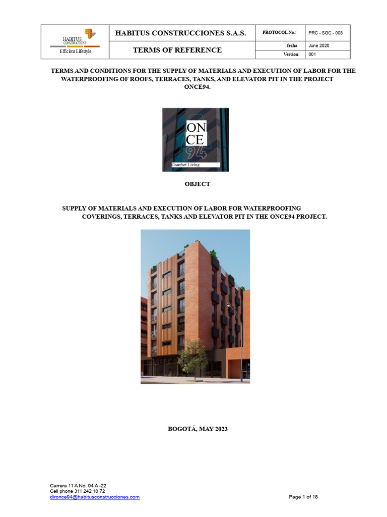 Waterproofing Terms for ONCE94 Project | PDF | Concrete | Specification ...